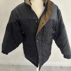 Men's Bear Force Black and Brown Jacket Puffer Outdoor Workwear